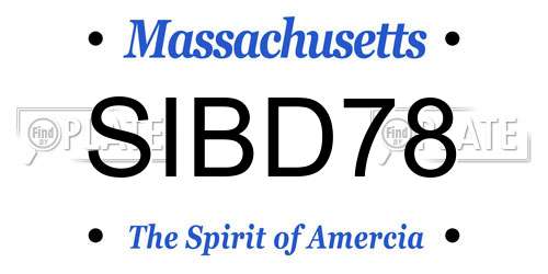 SIBD78 Massachusetts License Plate
