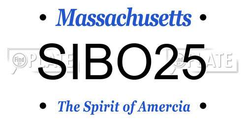 SIBO25 Massachusetts License Plate