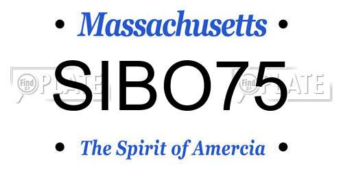 SIBO75 Massachusetts License Plate