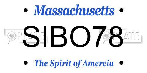 SIBO78 Massachusetts License Plate