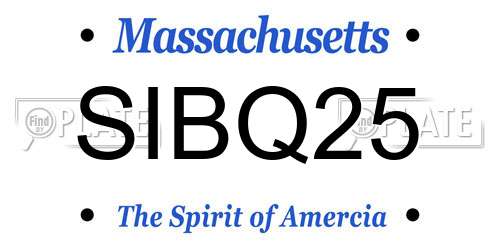 SIBQ25 Massachusetts License Plate