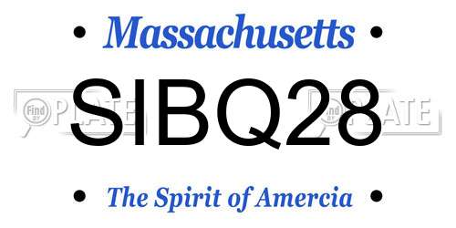 SIBQ28 Massachusetts License Plate