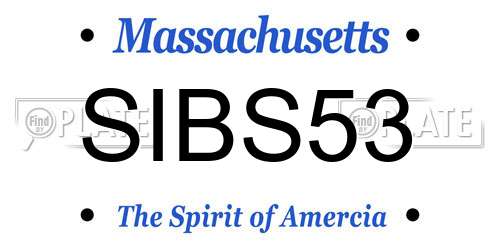SIBS53 Massachusetts License Plate