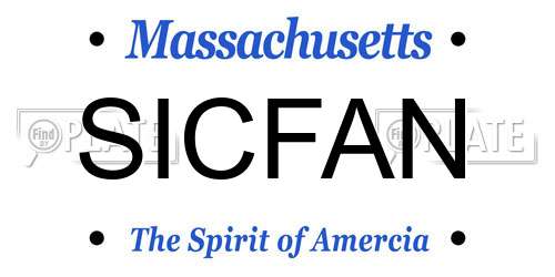 SICFAN Massachusetts License Plate
