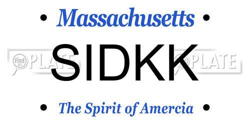 SIDKK Massachusetts License Plate