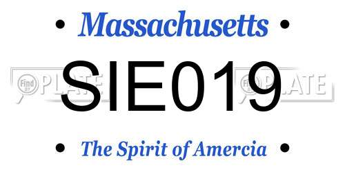 SIE019 Massachusetts License Plate