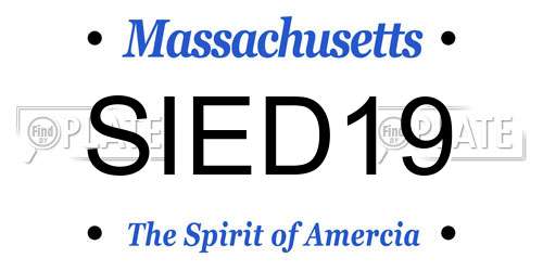 SIED19 Massachusetts License Plate