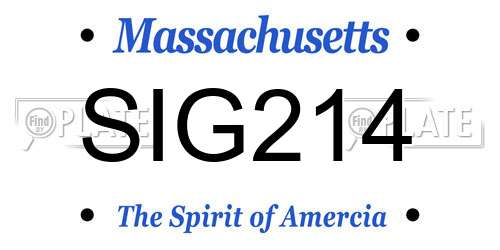 SIG214 Massachusetts License Plate