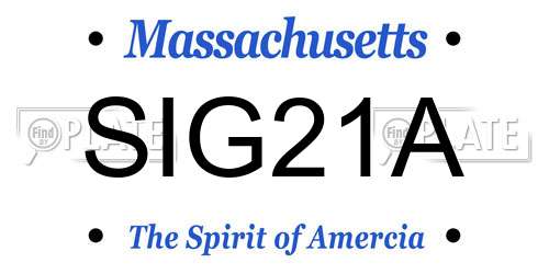 SIG21A Massachusetts License Plate