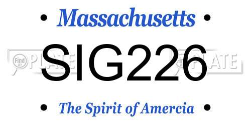 SIG226 Massachusetts License Plate