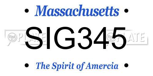 SIG345 Massachusetts License Plate