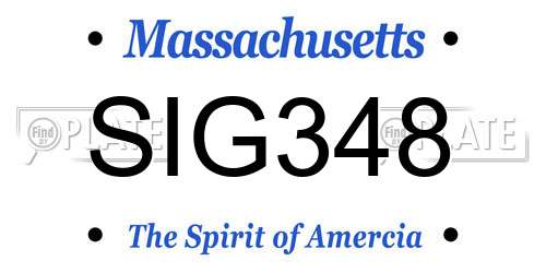 SIG348 Massachusetts License Plate