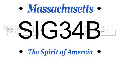 SIG34B Massachusetts License Plate