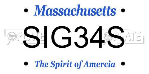 SIG34S Massachusetts License Plate