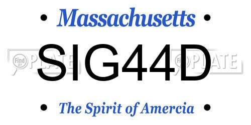 SIG44D Massachusetts License Plate