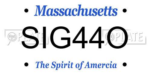SIG44O Massachusetts License Plate