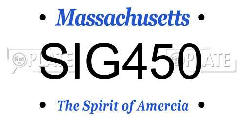 SIG450 Massachusetts License Plate