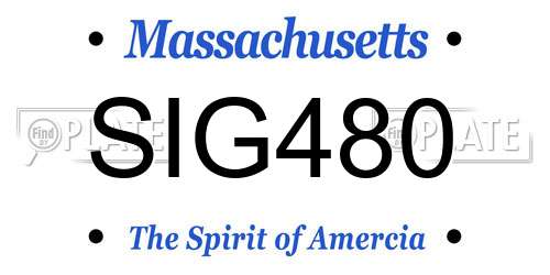 SIG480 Massachusetts License Plate