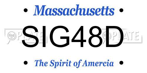 SIG48D Massachusetts License Plate
