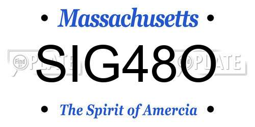 SIG48O Massachusetts License Plate