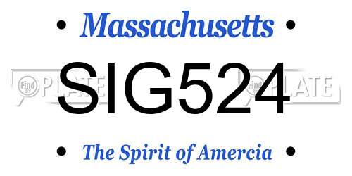 SIG524 Massachusetts License Plate