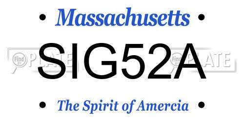 SIG52A Massachusetts License Plate