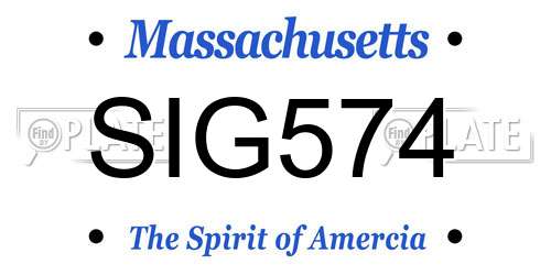 SIG574 Massachusetts License Plate