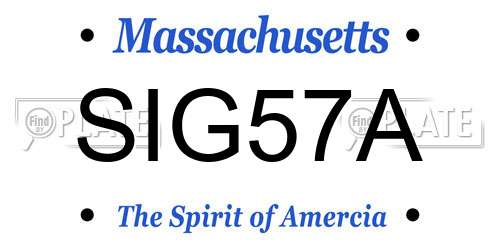 SIG57A Massachusetts License Plate