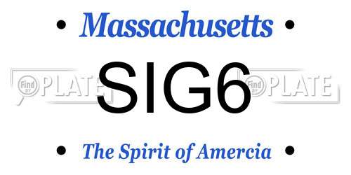 SIG6 Massachusetts License Plate