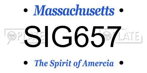 SIG657 Massachusetts License Plate
