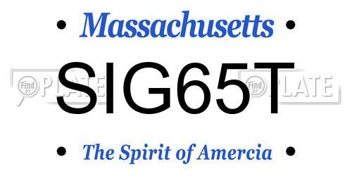 SIG65T Massachusetts License Plate