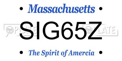 SIG65Z Massachusetts License Plate
