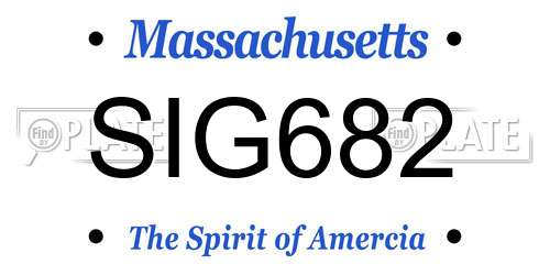 SIG682 Massachusetts License Plate