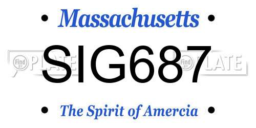 SIG687 Massachusetts License Plate