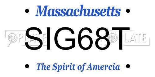 SIG68T Massachusetts License Plate