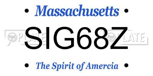 SIG68Z Massachusetts License Plate