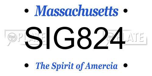 SIG824 Massachusetts License Plate