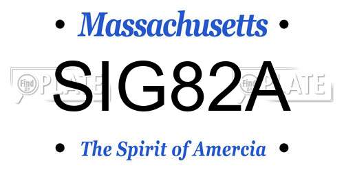 SIG82A Massachusetts License Plate