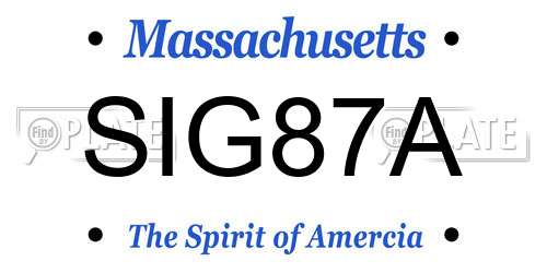 SIG87A Massachusetts License Plate