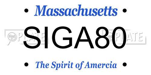 SIGA80 Massachusetts License Plate