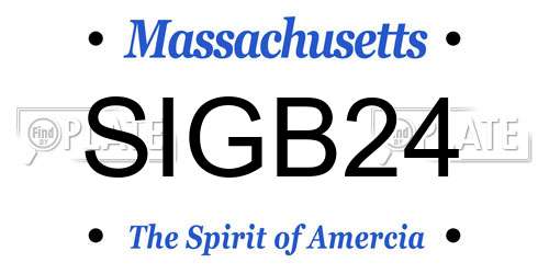 SIGB24 Massachusetts License Plate