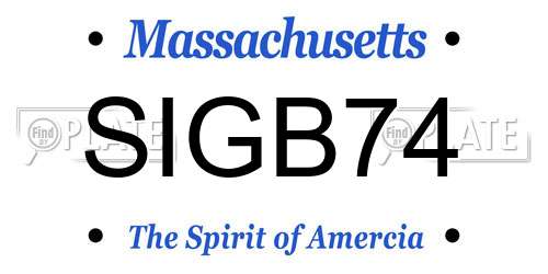 SIGB74 Massachusetts License Plate