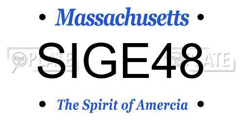 SIGE48 Massachusetts License Plate