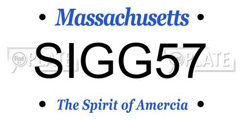 SIGG57 Massachusetts License Plate