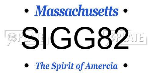 SIGG82 Massachusetts License Plate