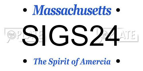 SIGS24 Massachusetts License Plate