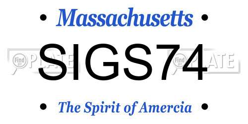 SIGS74 Massachusetts License Plate