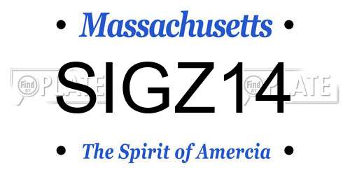 SIGZ14 Massachusetts License Plate
