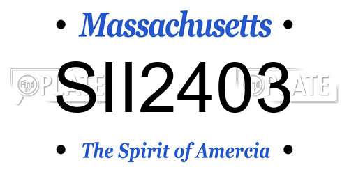 SII2403 Massachusetts License Plate