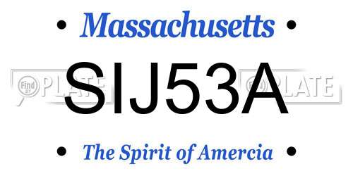 SIJ53A Massachusetts License Plate